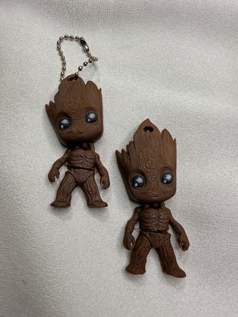 3D Printed Articulated Tree Character Keychain Brown Fidget Figure